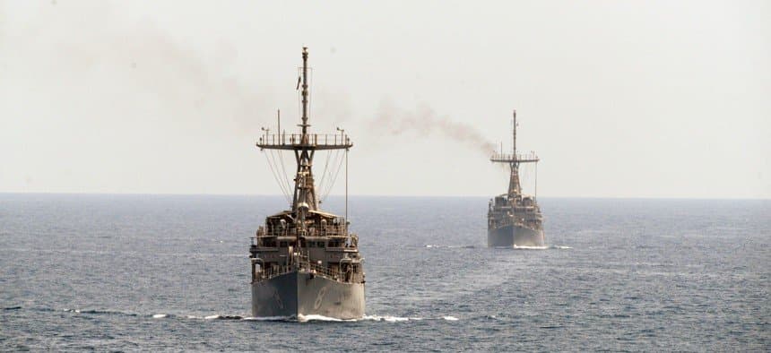 Which countries will send warships through the Strait of Hormuz by April 30?